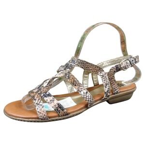 Sofft Women Strappy Sandals Size 7 Snakeskin Embossed Leather Comfort